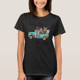 Farm Pickup Truck Farm Animals Chicken Pig Goat Co T-Shirt