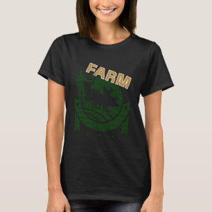 Farm Pig America Cow Farmer barn Chicken Field Rib T-Shirt