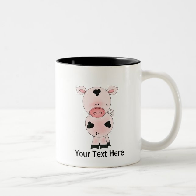 Farm Pig (personalised) Two-Tone Coffee Mug (Right)