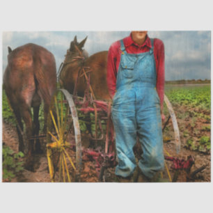 Farm - Ploughing cotton 1937 Tissue Paper
