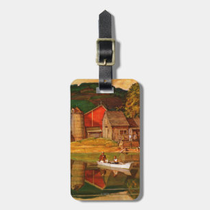 Farm Pond Landscape by Mead Schaeffer Luggage Tag