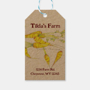 Farm Produce Stand Vegetables Carrots Advertising Gift Tags