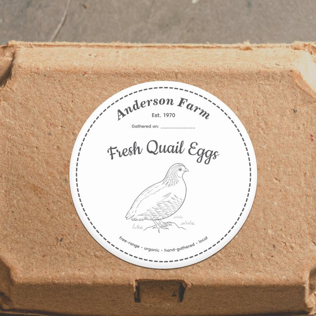 Farm Quail Eggs Label White Sticker (Farm Quail Eggs Label White Sticker)
