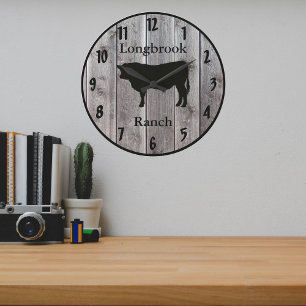 Farm Ranch or Stable Name 4 Custom Barnwood Styled Large Clock