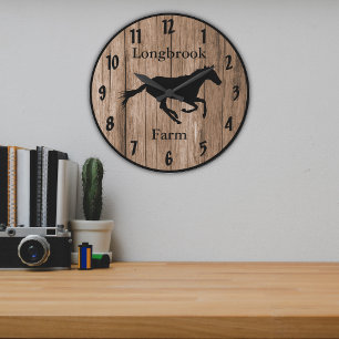 Farm Ranch or Stable Name 7 Custom Barnwood Styled Large Clock