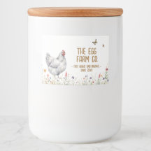 Farm Rectangle Sticker Watercolor Grey Hen