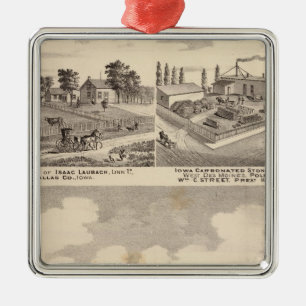 Farm, residences & pipe works metal tree decoration