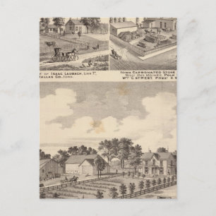 Farm, residences & pipe works postcard