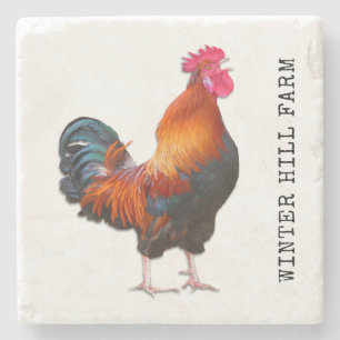 Farm Rooster Personalised Stone Coaster