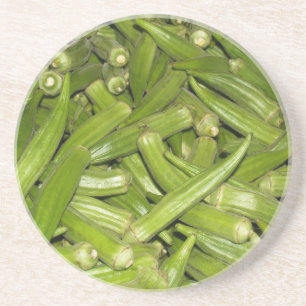 Farm Series---Fresh Green Okra---Coaster Coaster