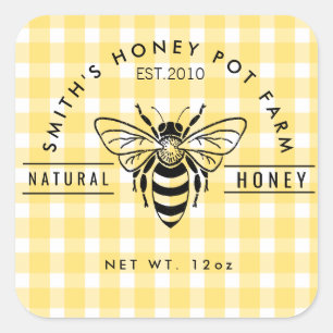 Farm shop honey jar label small business
