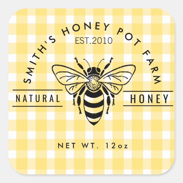 Farm shop honey jar label small business (Front)