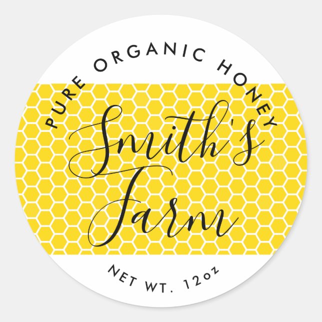 Farm shop honey jar label small business (Front)