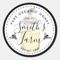 Farm shop honey jar label small business