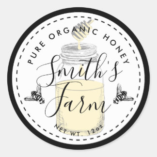 Farm shop honey jar label small business