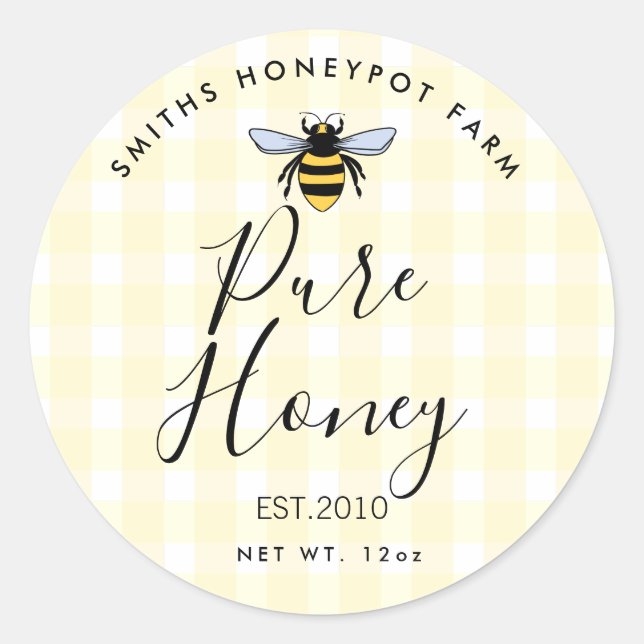 Farm shop honey jar label small business (Front)