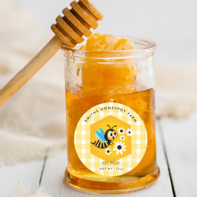 Farm shop honey jar label small business cartoon (Creator Uploaded)