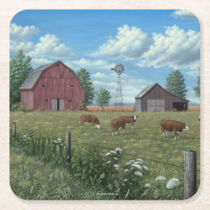 Farm Square Paper Coaster