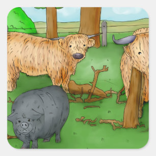 farm   square sticker