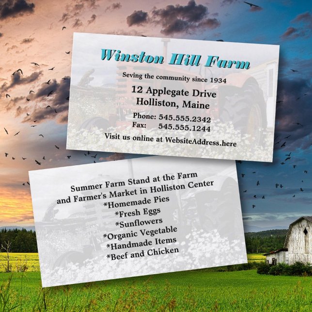 Farm Stand Farmer's Market Business Business Card (Creator Uploaded)