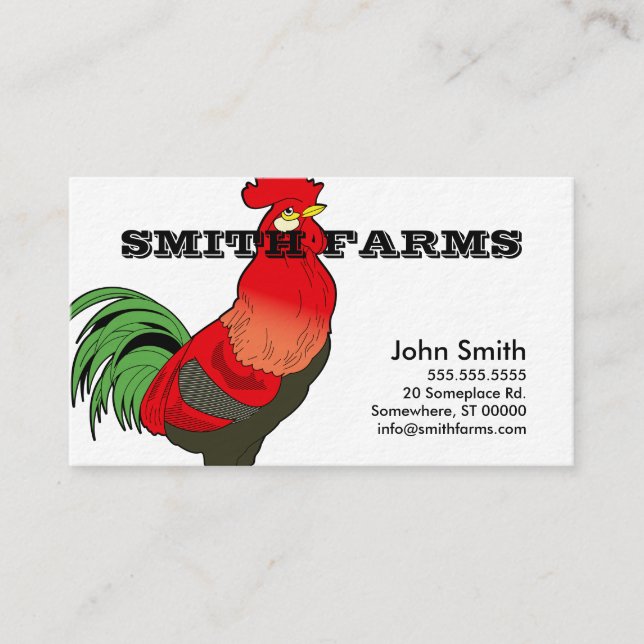 Farm style business card template. (Front)