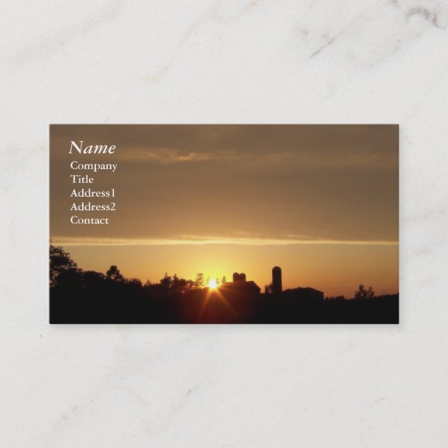 Farm Sunset - Business Cards (Front)