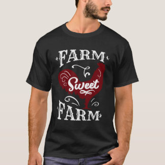 Farm Sweet Farm Raising Livestock Growin Crops Ret T-Shirt