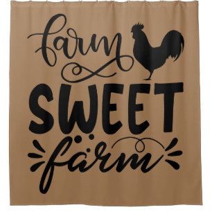 Farm Sweet Farm with Rooster Shower Curtain