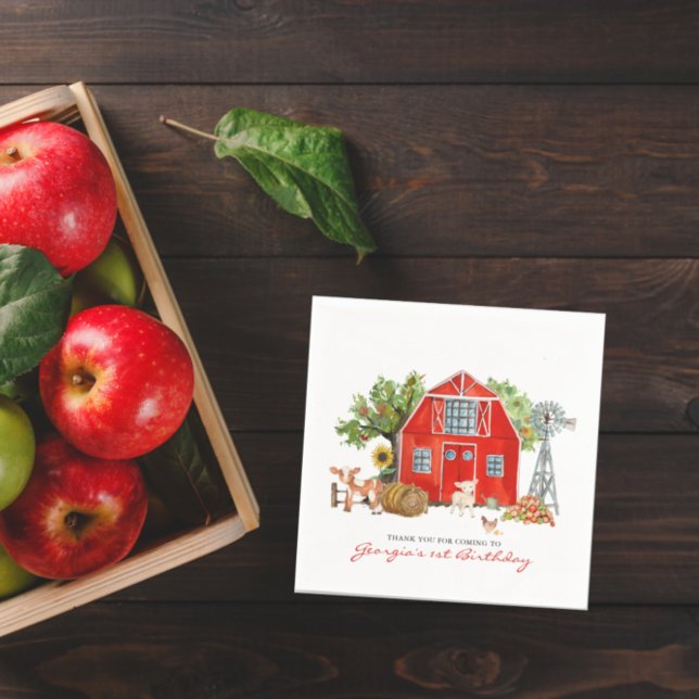 Farm Theme | Barn Birthday Party Napkin (Creator Uploaded)
