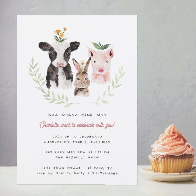 Farm Theme Birthday Party Invitation (Creator Uploaded)