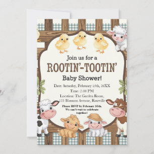 Farm-Themed Baby Shower Design - Cute Farm Animals Invitation