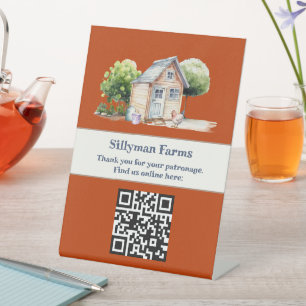 Farm Themed Market Table QR code Sign 