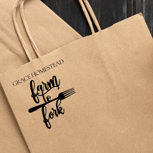 Farm to Fork Farmers Market Add Name Rubber Stamp