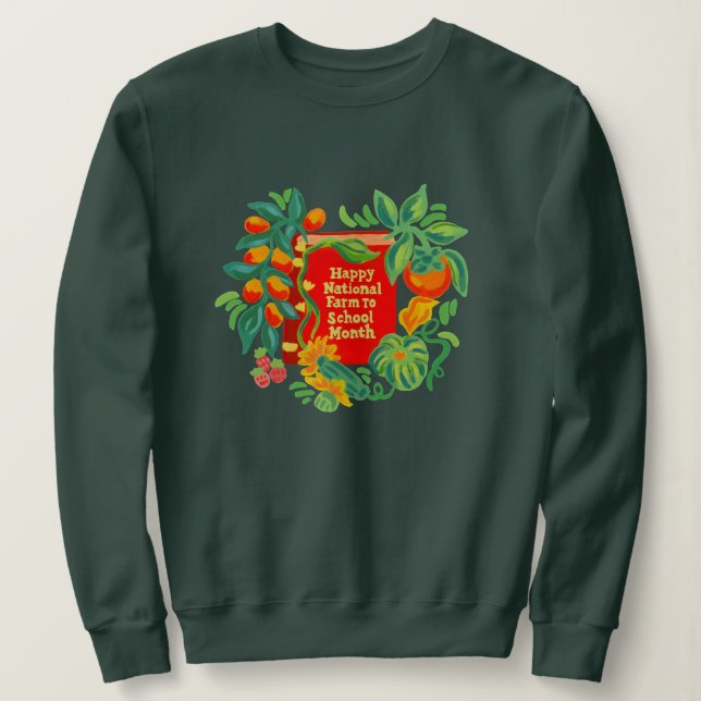 Farm to School Month Crewneck (womens) Sweatshirt (Design Front)