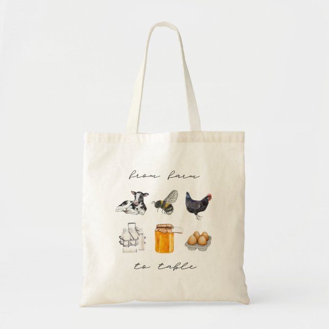 Farm To Table Animal Edition Tote Bag (Front)