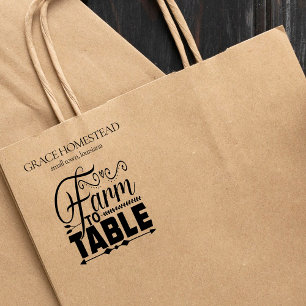 Farm To Table Farmers Market Stand Add Name Rubber Stamp