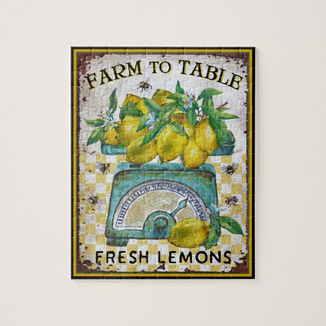 Farm to Table Lemons and Bees  Jigsaw Puzzle (Vertical)