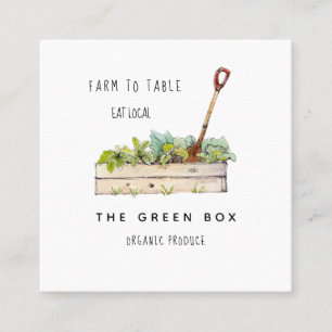 Farm to table Organic farm Square Business Card