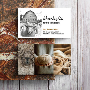 Farm to Yarn Sheep Wool Business Card