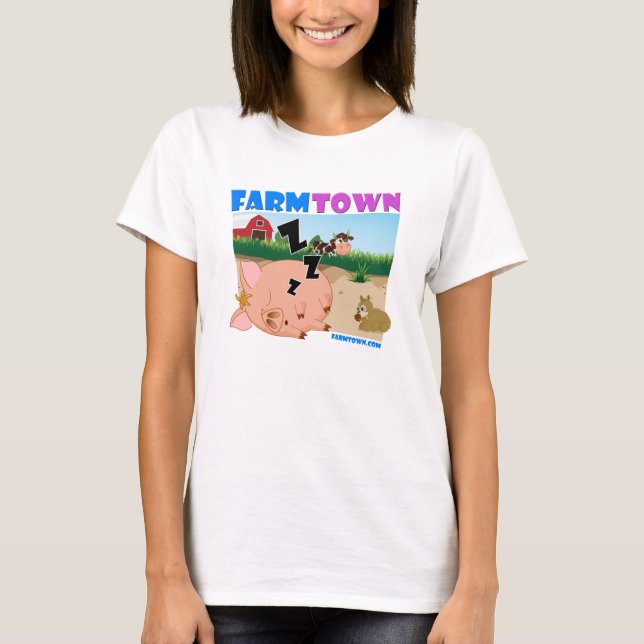 Farm Town Sleepy Piggy T-Shirt (Front)