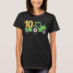 Farm Tractor 10th Birthday 10 Year Old Birthday Pa T-Shirt