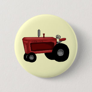Farm Tractor 6 Cm Round Badge
