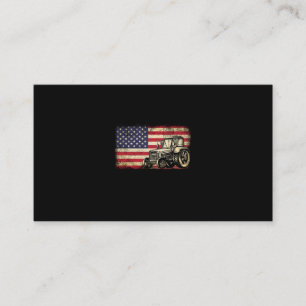 Farm Tractor America Flag Patriotic Farming Business Card