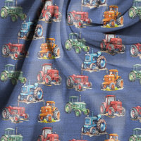 Farm Tractor Denim Blue Design