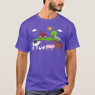Farm Tractor Farm Animals T-Shirt