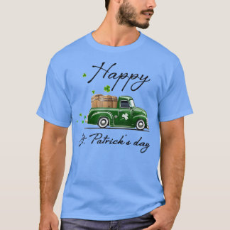 Farm Tractor Happy St Patrick's Day Truck  Green  T-Shirt
