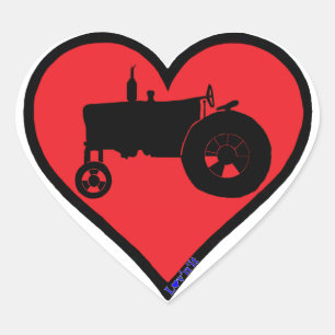 farm tractor heart sticker