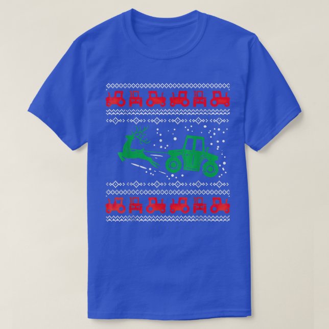 Farm Tractor Reindeer Fun Ugly Christmas Sweater F (Design Front)