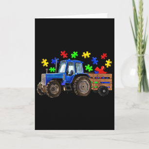 Farm Tractor Truck Puzzle Autism Awareness Day 202 Card