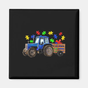 Farm Tractor Truck Puzzle Autism Awareness Day 202 Magnet